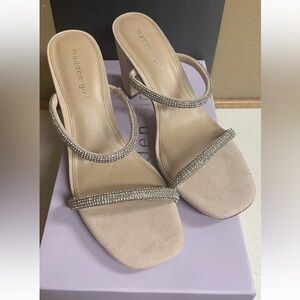 Madden Girl Tan Rhinestone Heels Tilly
